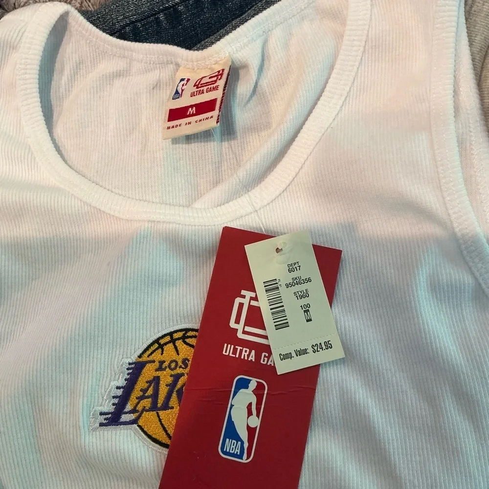 White NBA Lakers Tank Top Size Medium - Picture 6 of 6